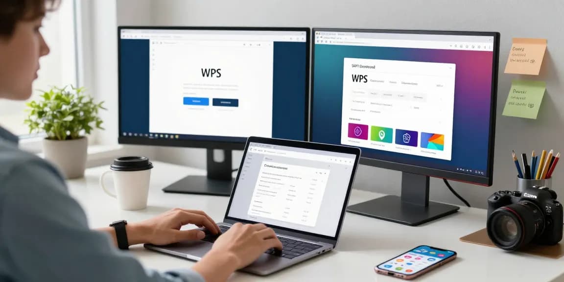 WPS Download for versatile productivity tools in a modern workspace.