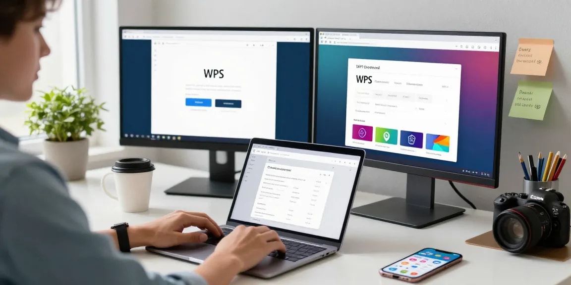 WPS Download for versatile productivity tools in a modern workspace.